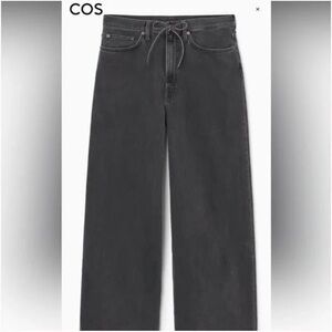COS Drawstring Wide Leg Black Jeans